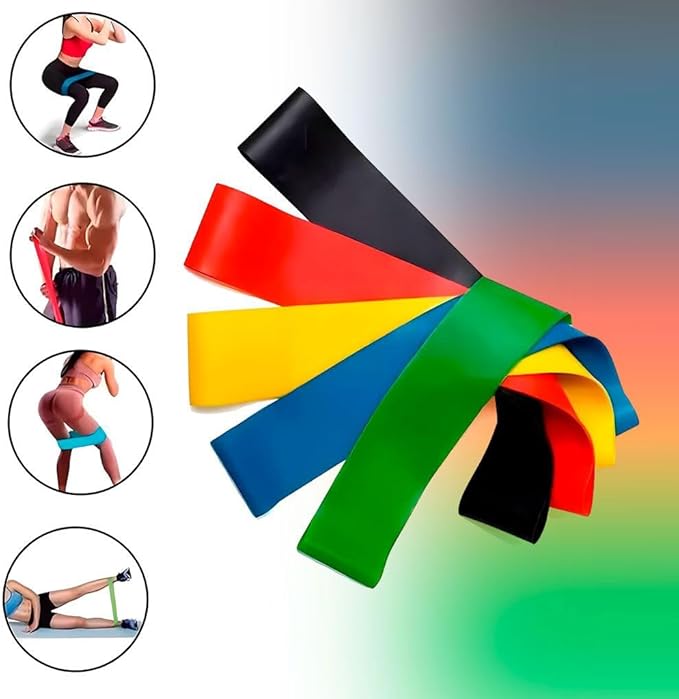 Kit con 5 bandas elásticas de entrenamiento