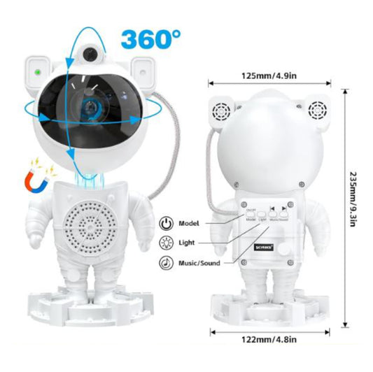 Proyector  Lampara Astronauta Bluetooth